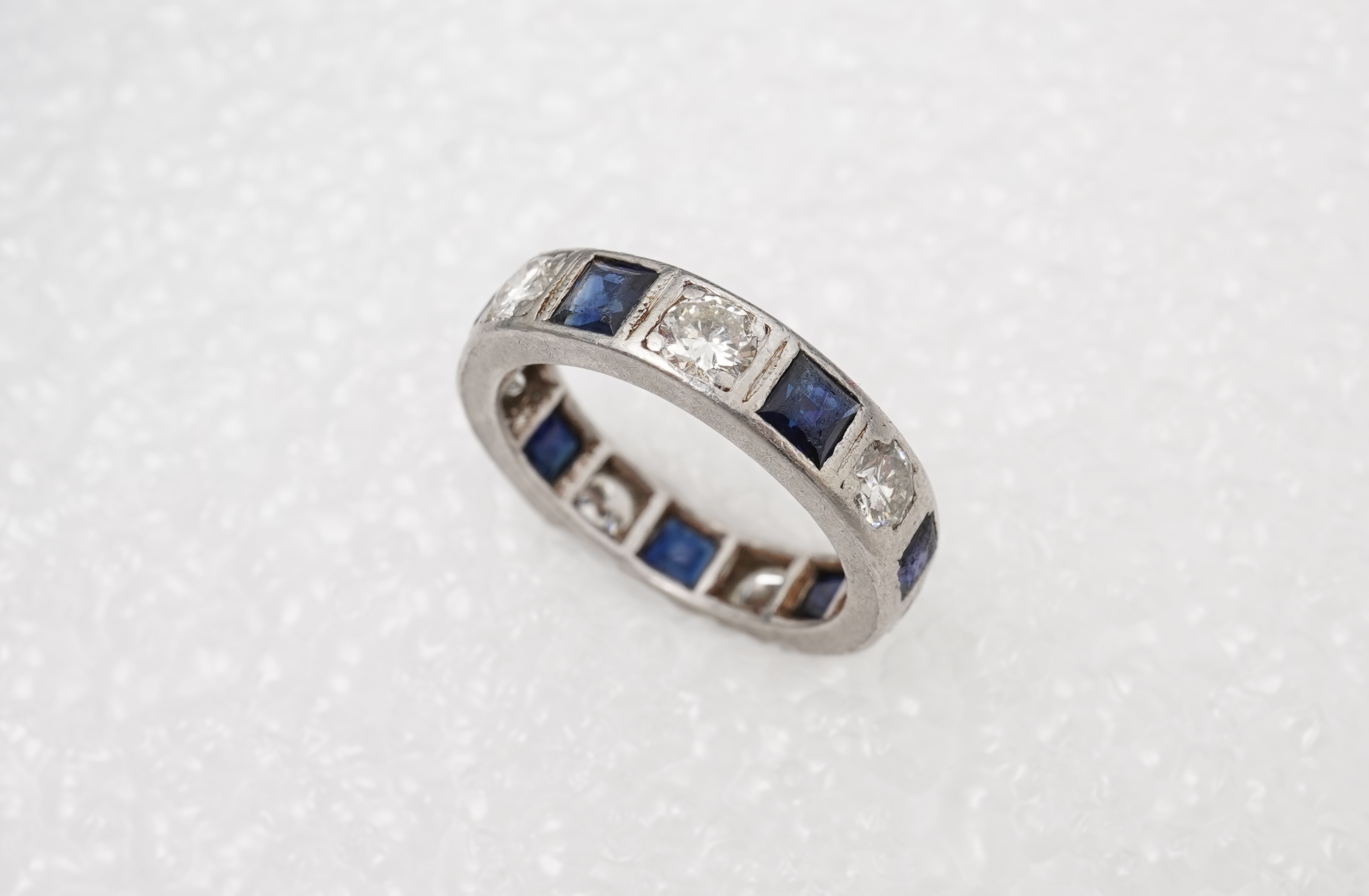 A sapphire and diamond eternity ring